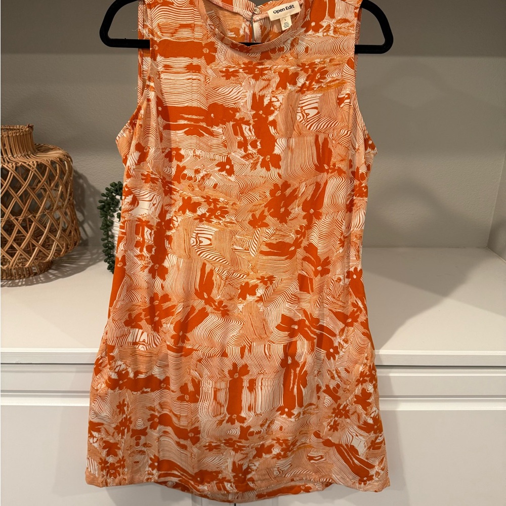 Nordstrom Orange and Ivory Dress